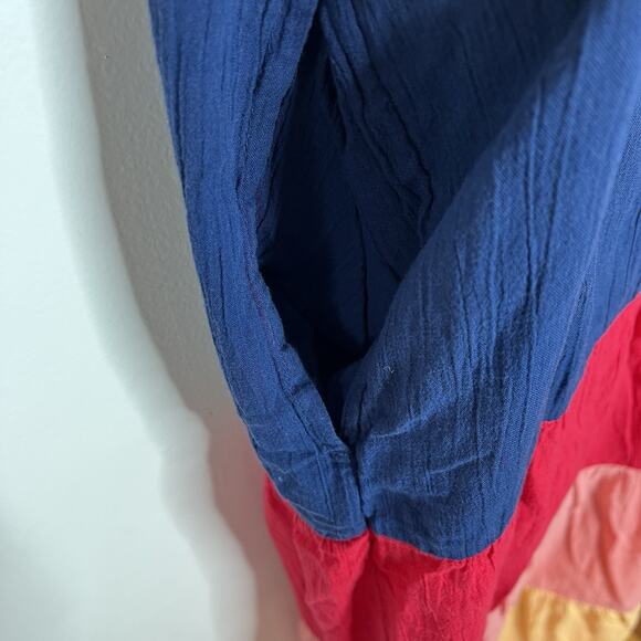 Old Navy Tiered Maxi Dress Colorblock Womens Size M Sundress Beach Vacation Cami - Picture 9 of 9